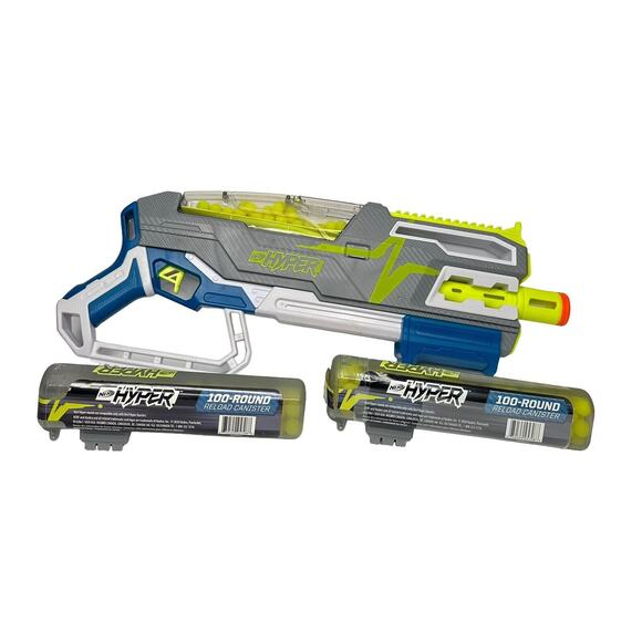 Nerf Hyper Siege-50 Pump-Action Toy Gun Blaster & 2 Reload Canister w/Rounds - Picture 1 of 12